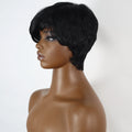 Pixie Short Natural Straight Human Hair Wig 8 in